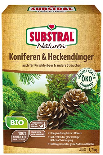 Substral Naturen Bio Koniferen- und Heckendünger, Organisch-mineralischer Volldünger für Nadelgehölze und Hecken, 1,7 kg