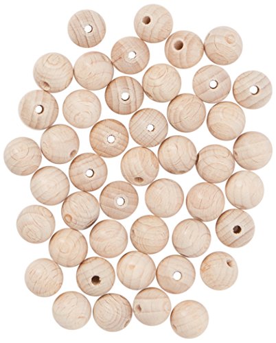 Holz-Perlen Natur 12 mm, 45 Stück, Efco