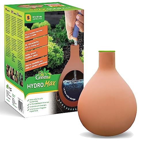 Bewässerungssystem/Olla „Hydromax S“ aus Ton | selbstregulierend | wurzelnahe Bewässerung | ideal für Beete und Hochbeete | 1 Liter, Ø 15 cm - bewässert im Bereich von ca. 60 cm