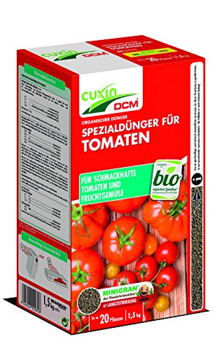 Cuxin BIO Tomatendünger mit 3 Monaten Langzeitwirkung | rein organischer Naturdünger | 1,5kg | bis zu 20 Pflanzen | NPK 6-3-12