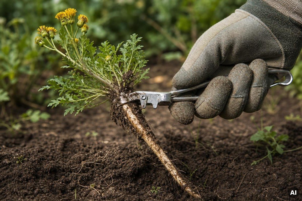 Kreuzkraut im Garten entfernen