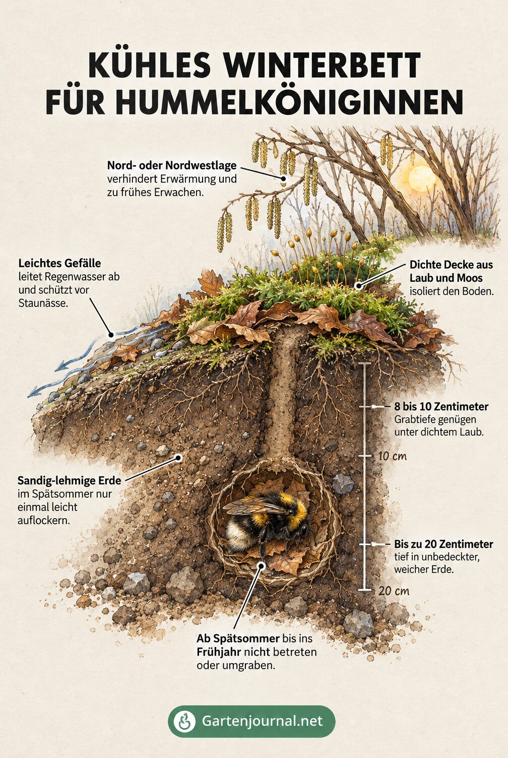 Infografik: Kühles Winterbett für Hummelköniginnen